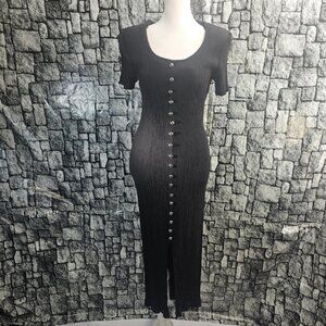 Infatuation petite size 12 maxi length zip up back black dress